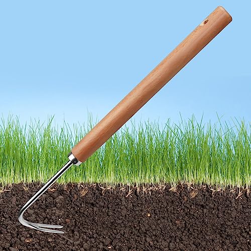 WENRERO Unkraut Abzieher Werkzeug Unkrautstecher Edelstahl 41CM Unkrautjäter Werkzeug Unkrautjäter Werkzeug Garten Manueller Weeder Wurzeljäter Unkrautjäter Gartengerät mit Holzgriff für Garten von WENRERO