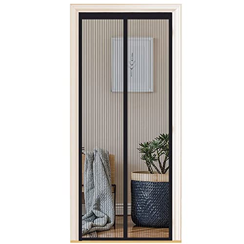 Fliegengitter Tür Magnet Insektenschutz, Verschiedene Größen, 125x255 cm, Magnetvorhang ist Ideal für Balkontür Wohnzimmer und Terrassentür, Kinderleichte Klebemontage Ohne Bohren, Schwarze Streifen Fliegengitter Tür Magnet Insektenschutz, Verschiedene Größen, 125x255 cm, Magnetvorhang ist Ideal für Balkontür Wohnzimmer und Terrassentür, Kinderleichte Klebemontage Ohne Bohren, Schwarze Streifen von WENT
