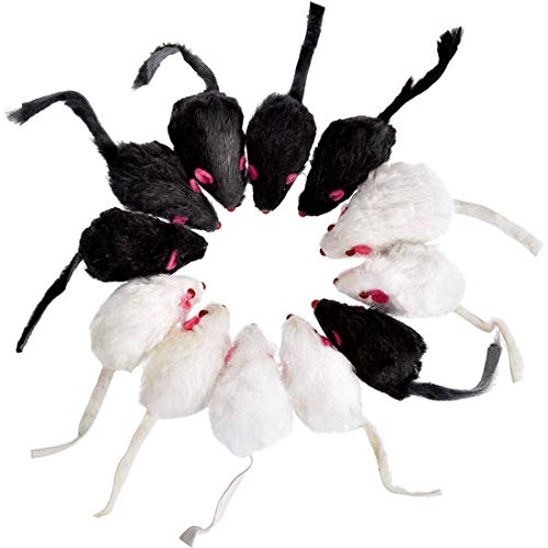 Fellmaus Katzenspielzeug Mäuse Spielzeug Mouse Katze Haustier Weich Flauschig für Katzen Kitty 20 Stück ideales Katzenspielzeug zur Beschäftigung von Stubentigern - Echtfell-Mäuse im Set je 5 cm 20pcs von WENTS