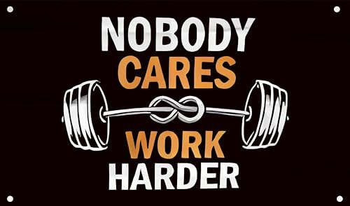 WENWELL Nobody Cares Work Harder Flagge, 90 x 152 cm, für drinnen und draußen, mit Messingösen von WENWELL