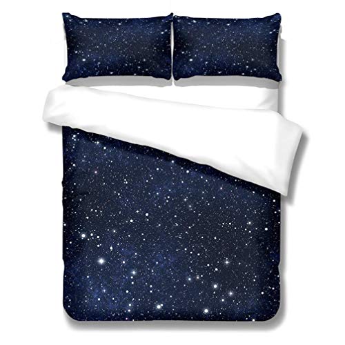 WENYA 3D-Universum Erde Verträumte Galaxie Sternenklarer Himmel Zwölf Sternbilder Bettwäsche-Set Schwarz Blau Lila Kinder Junge Mädchen Mikrofaser (Stil 4, Bettbezug 135x200 + 1 Kissenbezug 80x80 cm) von WENYA