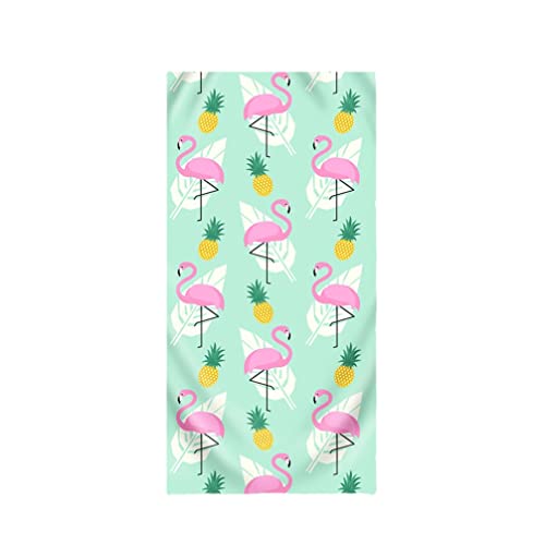 WENYAPJYC Badetuch Summer Square XXL Strandhandtuch Rosa Flamingo Schwarz Weiß Grün Sandfest Schnell Trocknend Mikrofaser Wasserabsorbierend (Farbe 1,150x200 cm) von WENYAPJYC