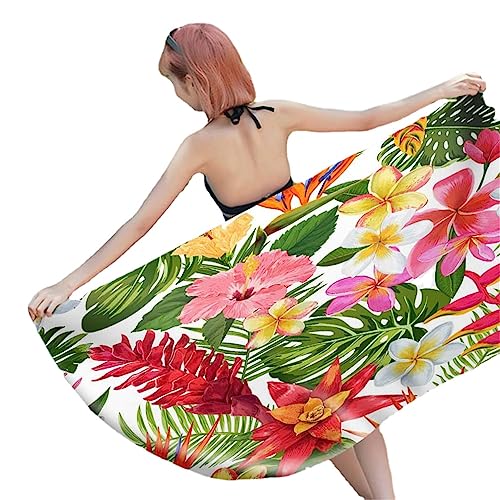 WENYAPJYC Tropisch Dschungel Blätter Blumen Flamingos Strandtücher Mikrofaser Quadratisch Badetuch Weich Sandfest Schnell Trocknend Ultraleicht (90x180 cm, Farbe 5) von WENYAPJYC