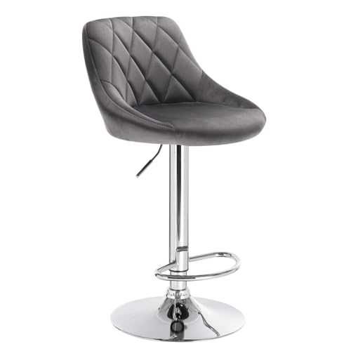 Barhocker 1 STÜCK Samt-Barhocker mit Fußstütze, höhenverstellbarer, angehobener, drehbarer Barstuhl, weicher, bequemer Stuhl for das Esszimmer zu Hause(Dark Gray) von WENYOG