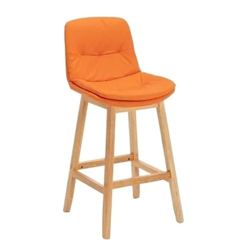 Barhocker Barstuhl aus massivem Holz, Barstuhl, hoher Hocker, Barstuhl mit Rückenlehne for Zuhause(Rice White) von WENYOG