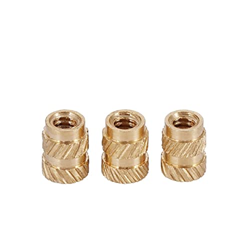 Einbettung Muttern M1.4 M1.6 Gewinde knurrte Messinggewinde Wärme Set Wärmesistentem Einbettungsmutter for Telefon 224 (Size : M1.4x4x2.3 (100pcs)) von WENYOG