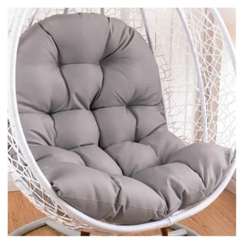 Kissen für Hängesessel 120x80cm Hängekorb-Ei-Stuhlkissen Outdoor-Sofa-Schaukelstuhlkissen Weiche, Bequeme, verdickte Sitzpolster for Gartenhängesessel(Light Grey) von WENYOG