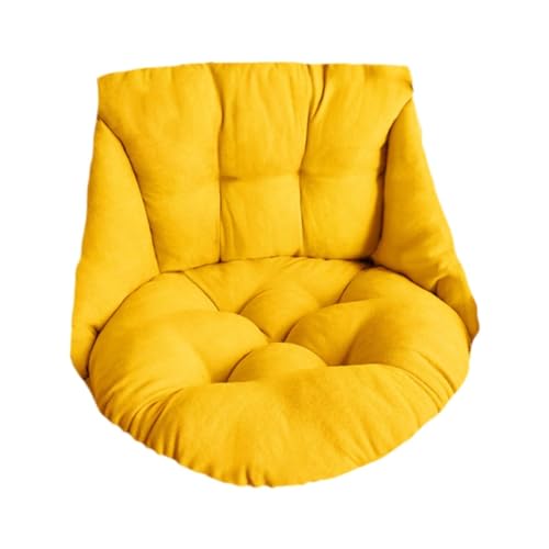 Kissen für Hängesessel Hängesesselkissen for drinnen und draußen, Ersatzkissen for Hängekörbe, weiches, Dickes Sitzkissen for die Terrasse oder den Außenbereich(Yellow) von WENYOG