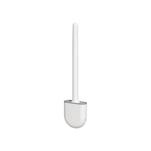 Toilettenbürsten 1 Toilettenbürste for Aufhängen an der Wand, Langer Griff, Silikon-Reinigungsbürste, langlebig, leicht zu reinigen, geeignet for Badezimmer, Toilettenreinigung(White) von WENYOG