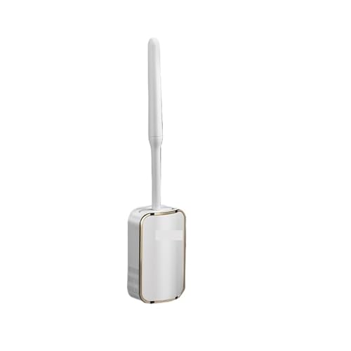 Toilettenbürsten Toilettenbürste Badezimmer Wandmontage Schnellentleerung Clean Tool Reinigungsbürste Zubehör Sets(White-Golden) von WENYOG