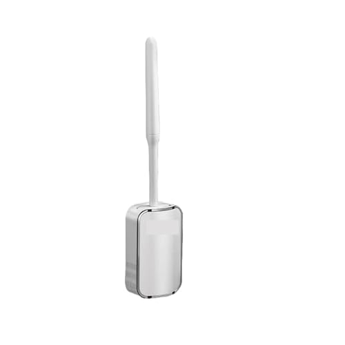 Toilettenbürsten Toilettenbürste Badezimmer Wandmontage Schnellentleerung Clean Tool Reinigungsbürste Zubehör Sets(White-Silvery) von WENYOG