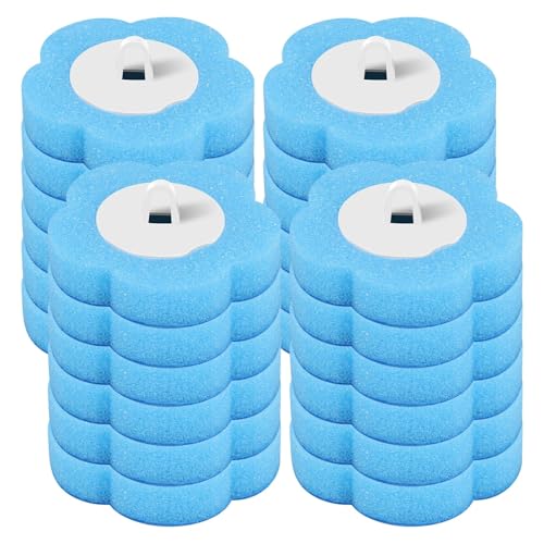 Toilettenbürsten Toilettenbürste Einweg-Ersatzkopf-Reinigungsset Toilettenschüsselbürste Langer Griff WC-Zubehör Werkzeug(24Pcs Blue Header) von WENYOG