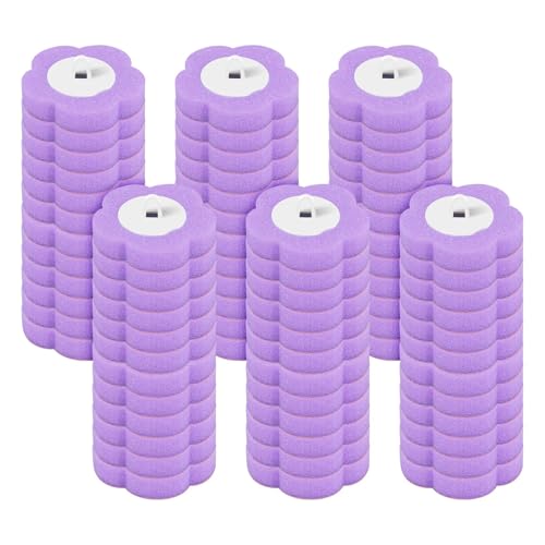 Toilettenbürsten Toilettenbürste Einweg-Ersatzkopf-Reinigungsset Toilettenschüsselbürste Langer Griff WC-Zubehör Werkzeug(72Pcs Purple Header) von WENYOG