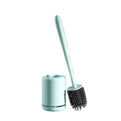 Toilettenbürsten Toilettenbürste Silikon-Toilettenbürste, schnelltrocknende Reinigungsbürste, Wandhalterung, Spaltbürste mit Halter, Werkzeug, Badezimmerzubehör(Silicone Blue) von WENYOG
