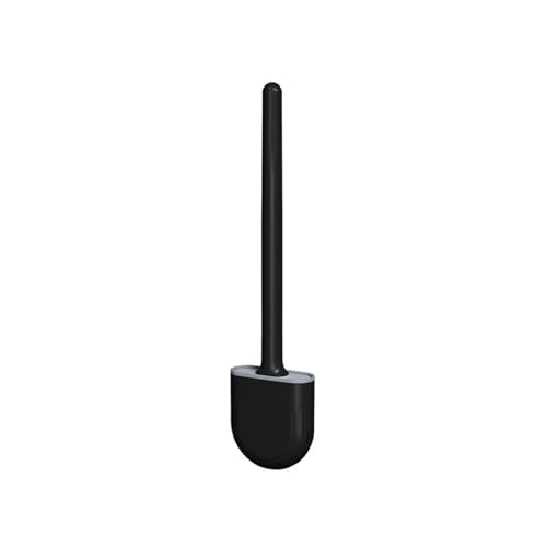 Toilettenbürsten Toilettenbürste Und Halter Aus Silikon, Toilettenschüsselbürste Wandbehang-Toilettenbürste(Black) von WENYOG