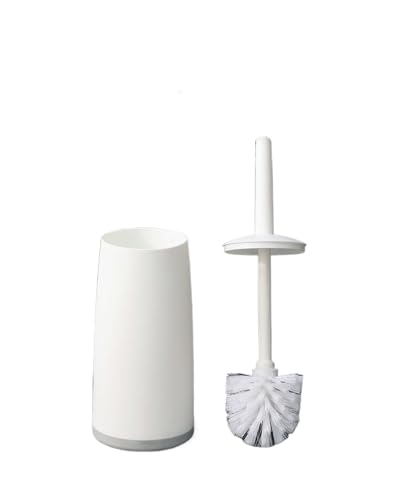 Toilettenbürsten Toilettenbürste aus Kunststoff mit Standfuß und langem Griff, Toilettenreinigungsbürste for WC, Badezimmerzubehör, Reinigungswerkzeuge(White) von WENYOG