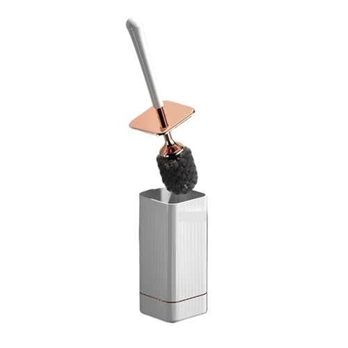 Toilettenbürsten Toilettenbürste mit Silikonborsten, wasserdicht, Sockel, Keine Toten Ecken, Reinigungsbürste for die Toilette, Flexible Bürste weichen Borsten(Bristle Brush White) von WENYOG