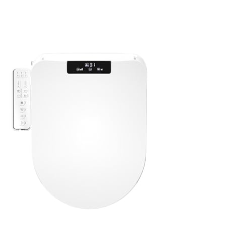 Toilettendeckel mit Absenkautomatik Automatischer Bidetsitz mit Heizfunktion, universeller U-förmiger D-förmiger Smart-Toilettensitz(49CM Without Remote,110V-130V) von WENYOG