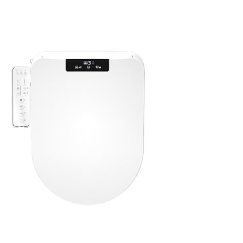 Toilettendeckel mit Absenkautomatik Automatischer Bidetsitz mit Heizfunktion, universeller U-förmiger D-förmiger Smart-Toilettensitz(51.5cm No Remote,110V-130V) von WENYOG