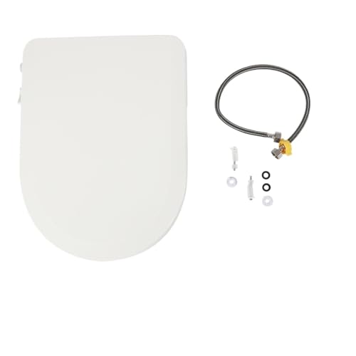 Toilettendeckel mit Absenkautomatik Bidet-Toilettensitz, weiß, Doppeldüsensystem, Bidet mit einfacher Installation, passend for längliche Toiletten von WENYOG