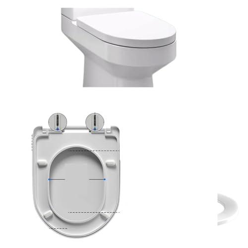 Toilettendeckel mit Absenkautomatik D-förmiger Toilettensitzauslöser, verdickt, robust, for Erwachsene, universelles Badezimmerzubehör von WENYOG