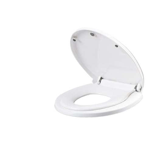 Toilettendeckel mit Absenkautomatik Doppelschichtiger Toilettensitz mit eingebautem Töpfchentrainingssitzbezug, langsam schließend, passend for Erwachsene(9004-O) von WENYOG
