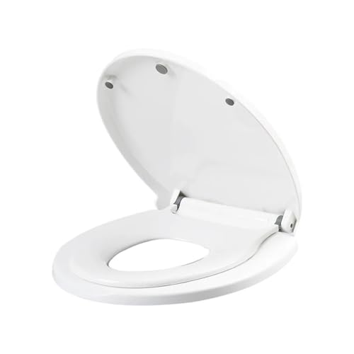 Toilettendeckel mit Absenkautomatik Doppelschichtiger Toilettensitz mit eingebautem Töpfchentrainingssitzbezug, langsam schließend, passend for Erwachsene(9006-large U) von WENYOG