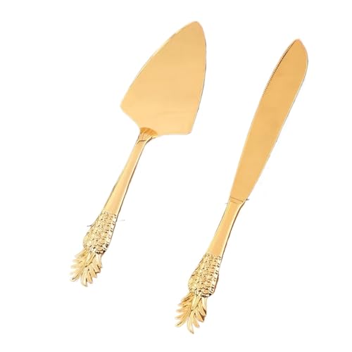 Tortenmesser hochzeit 2 teile/satz Goldene Hochzeit Kuchen Messer Pizza Brot Pie Schneiden Messer Backen Kuchen Teiler(Color02) von WENYOG