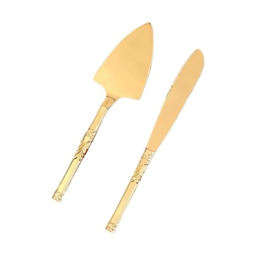 Tortenmesser hochzeit 2 teile/satz Goldene Hochzeit Kuchen Messer Pizza Brot Pie Schneiden Messer Backen Kuchen Teiler(Color04) von WENYOG
