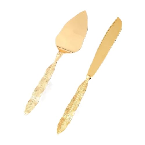 Tortenmesser hochzeit 2 teile/satz Goldene Hochzeit Kuchen Messer Pizza Brot Pie Schneiden Messer Backen Kuchen Teiler(Color06) von WENYOG