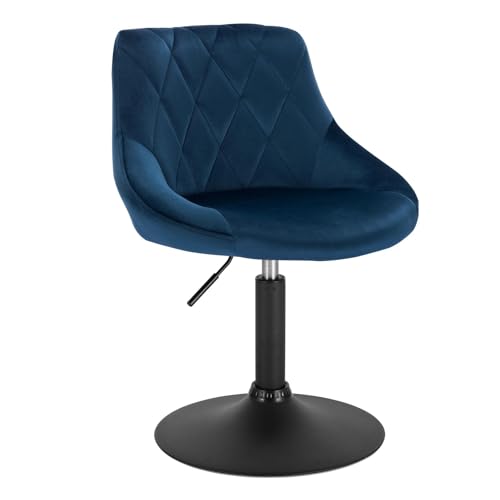 WENYOG Barhocker 1 STÜCK Samt Barstuhl Höhenverstellbarer Barhocker Polsterstuhl mit Rückenlehne Drehbarer Loungesessel Home Bar Möbel(Blue) von WENYOG