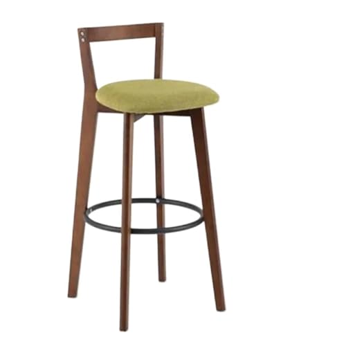WENYOG Barhocker Bar Stuhl Nordic Massivholz Barhocker Balkon Hause Licht Luxus Rückenlehne Hohe Stuhl(Blue) von WENYOG