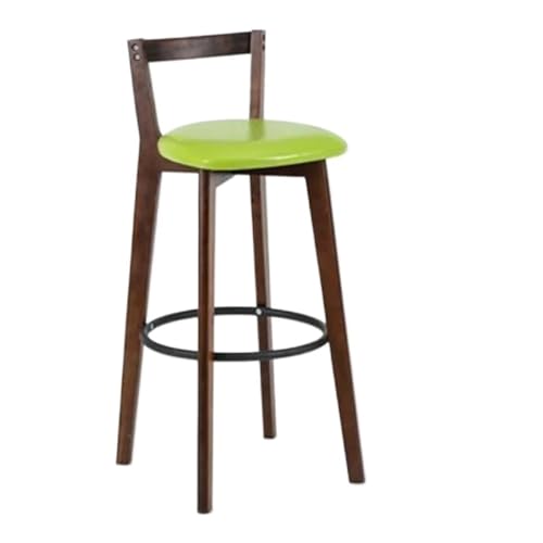 WENYOG Barhocker Bar Stuhl Nordic Massivholz Barhocker Balkon Hause Licht Luxus Rückenlehne Hohe Stuhl(Chocolate) von WENYOG