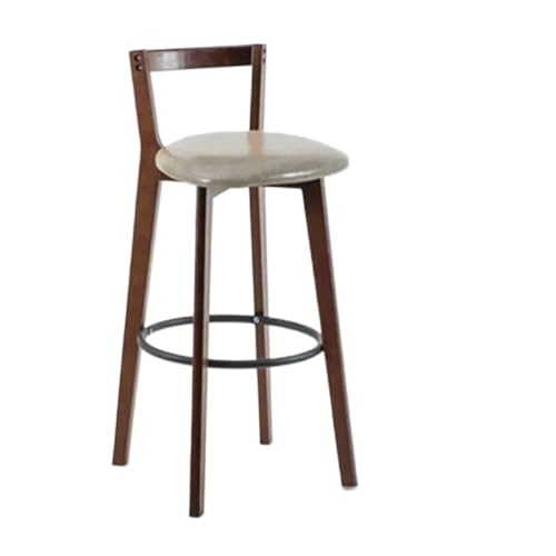 WENYOG Barhocker Bar Stuhl Nordic Massivholz Barhocker Balkon Hause Licht Luxus Rückenlehne Hohe Stuhl(Color) von WENYOG