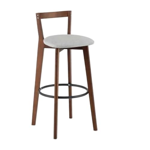 WENYOG Barhocker Bar Stuhl Nordic Massivholz Barhocker Balkon Hause Licht Luxus Rückenlehne Hohe Stuhl(Gold) von WENYOG