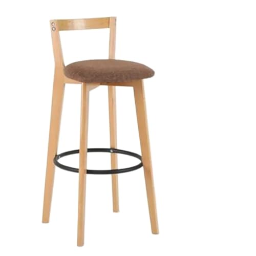 WENYOG Barhocker Bar Stuhl Nordic Massivholz Barhocker Balkon Hause Licht Luxus Rückenlehne Hohe Stuhl(Green) von WENYOG