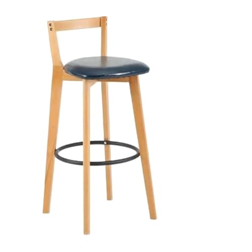WENYOG Barhocker Bar Stuhl Nordic Massivholz Barhocker Balkon Hause Licht Luxus Rückenlehne Hohe Stuhl(Ivory) von WENYOG