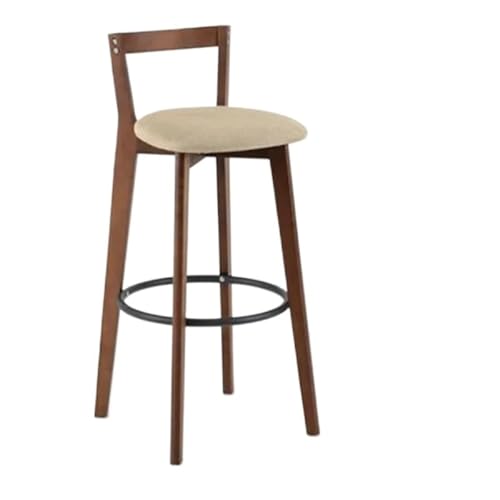 WENYOG Barhocker Bar Stuhl Nordic Massivholz Barhocker Balkon Hause Licht Luxus Rückenlehne Hohe Stuhl(Purple) von WENYOG