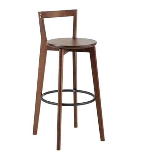 WENYOG Barhocker Bar Stuhl Nordic Massivholz Barhocker Balkon Hause Licht Luxus Rückenlehne Hohe Stuhl(ROYAL Blue) von WENYOG