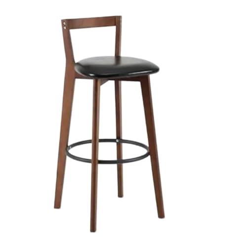 WENYOG Barhocker Bar Stuhl Nordic Massivholz Barhocker Balkon Hause Licht Luxus Rückenlehne Hohe Stuhl(Red) von WENYOG