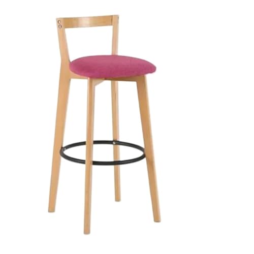 WENYOG Barhocker Bar Stuhl Nordic Massivholz Barhocker Balkon Hause Licht Luxus Rückenlehne Hohe Stuhl(Sky Blue) von WENYOG