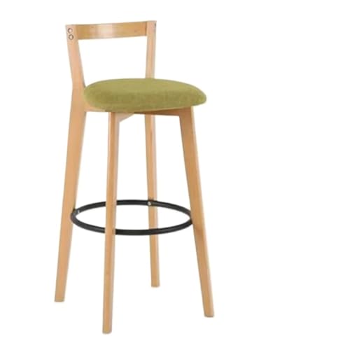 WENYOG Barhocker Bar Stuhl Nordic Massivholz Barhocker Balkon Hause Licht Luxus Rückenlehne Hohe Stuhl(Transparent) von WENYOG