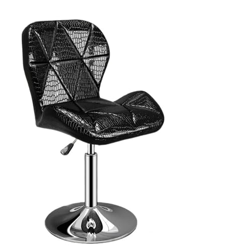 WENYOG Barhocker Barhocker aus PU-Leder, Thekenhöhe, verstellbare hohe Drehstühle mit Rückenlehne, Schwarze Möbel(Black) von WENYOG