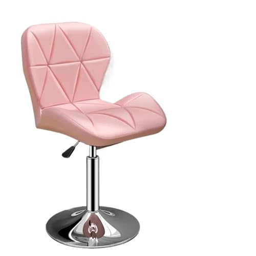 WENYOG Barhocker Barhocker aus PU-Leder, Thekenhöhe, verstellbare hohe Drehstühle mit Rückenlehne, Schwarze Möbel(Pink) von WENYOG