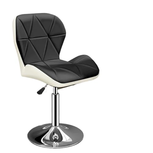 WENYOG Barhocker Barhocker aus PU-Leder, Thekenhöhe, verstellbare hohe Drehstühle mit Rückenlehne, Schwarze Möbel(Transparent) von WENYOG