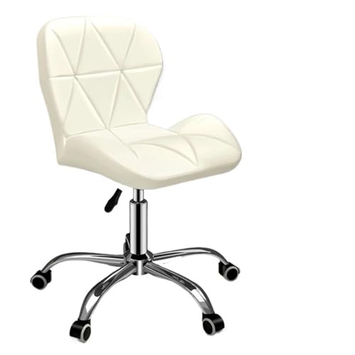WENYOG Barhocker Barhocker aus PU-Leder, Thekenhöhe, verstellbare hohe Drehstühle mit Rückenlehne, Schwarze Möbel(White) von WENYOG