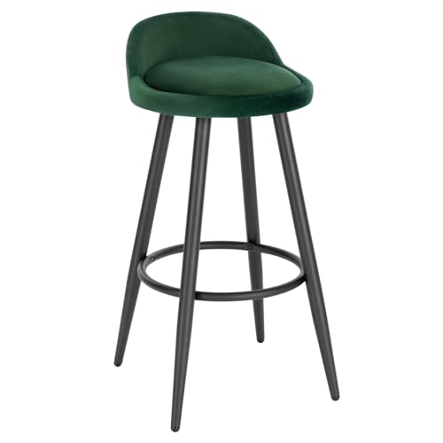 WENYOG Barhocker Bunter Barhocker, Barstuhl, Bistrohocker, Thekenhocker mit Metallfußstütze, hoher Hocker, Caféhocker, Barmöbel(Dark Green Velvet) von WENYOG
