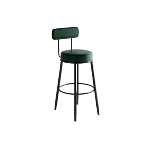 WENYOG Barhocker Schmiedeeiserner Barstuhl, hoher Hocker, Heim-Rückenlehne, Barhocker, Tisch, schwarzer hoher Bar-Hochstuhl(55 high Dark Green l) von WENYOG