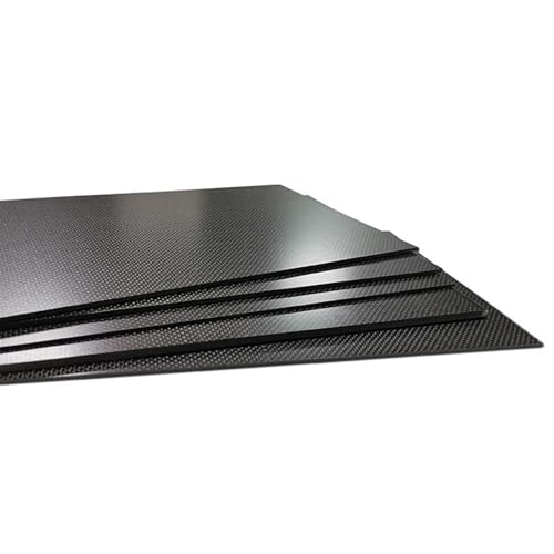 WENYOG Carbon Platte 500 x 500 mm Kohlefaserplatte, Twill, glänzend, matt, 0,25–5 mm Dicke, echtes Plattenmaterial for RC Für Handarbeit, Restaurierung von Teilen(1.0mm Twill Matte) von WENYOG