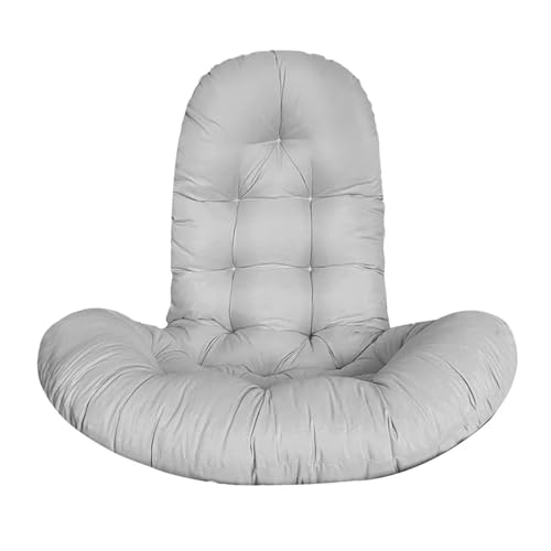 WENYOG Kissen für Hängesessel Hängekorbmatte, Schaukelmatte, einfarbig, groß, Rattan-Stuhlkissen, Gartenkissen, Hängesessel, pastoral(Light Grey) von WENYOG
